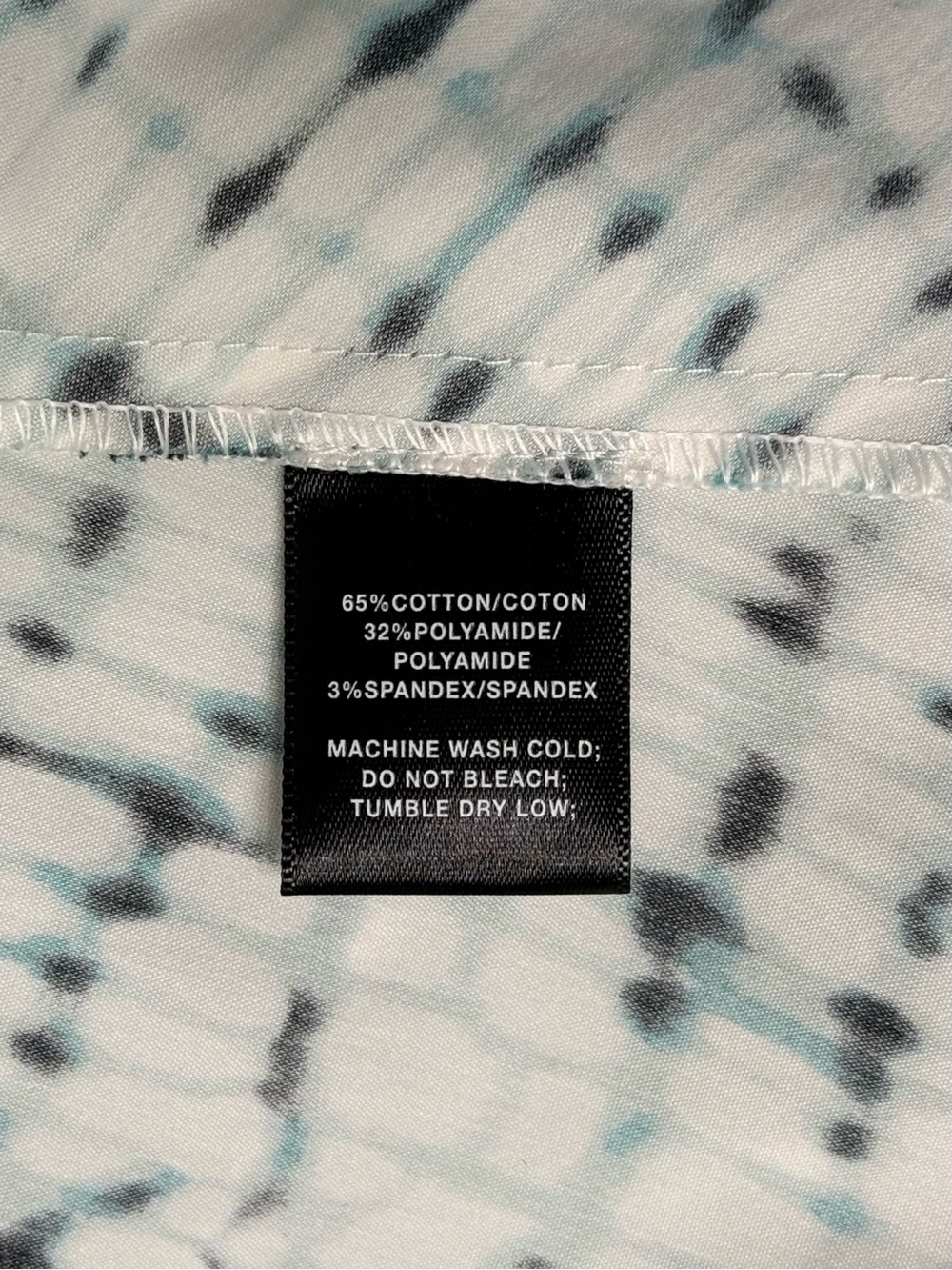 Lafayette 148 New York Green, Black and White Wave-Print Button-Down Shirt - Picture 10 of 10